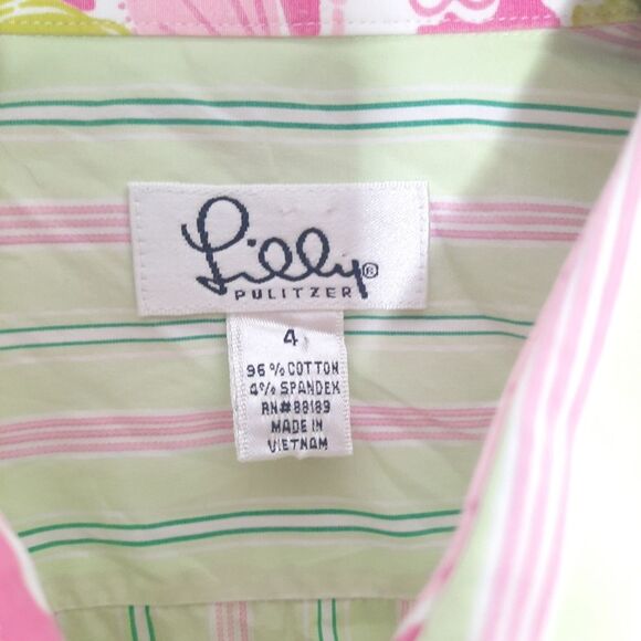 Lilly Pulitzer White Label Vintage Button Down Size 4 - Picture 4 of 4